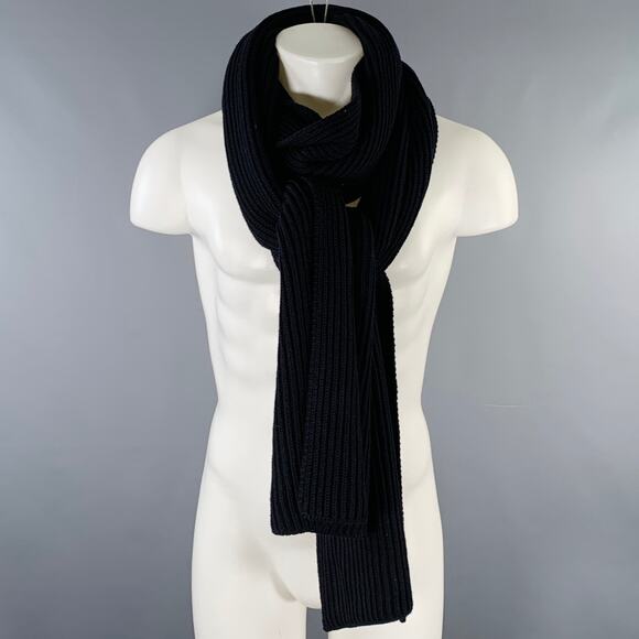MAX MARA Black Ribbed Knit Scarf - Picture 4 of 4